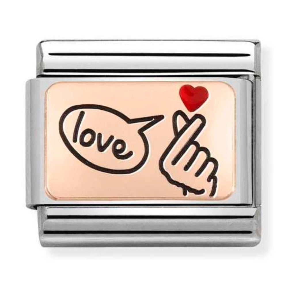 Rose Gold Love Speech Bubble Charm