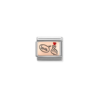Rose Gold Love Speech Bubble Charm