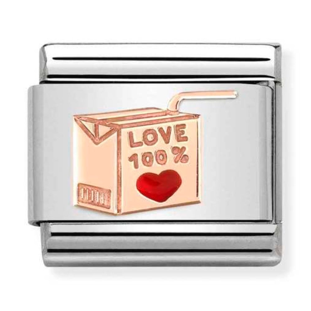 Rose Gold Love Carton Charm
