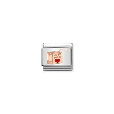 Rose Gold Love Carton Charm