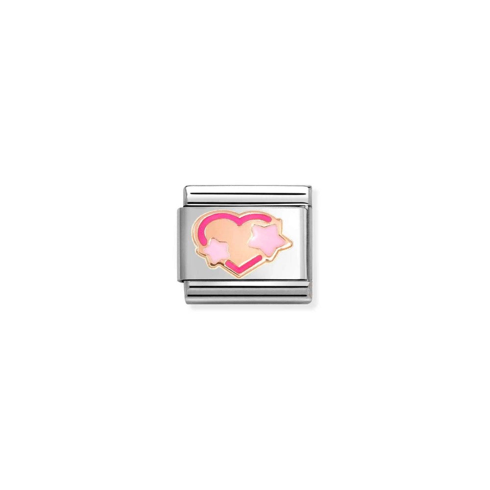 Rose Gold Pink Fuschia Heart Charm
