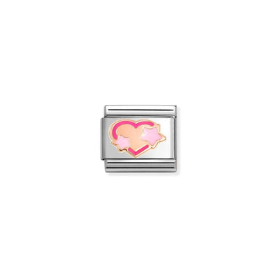 Rose Gold Pink Fuschia Heart Charm