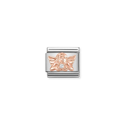 Rose Gold CZ 3D Angel Charm