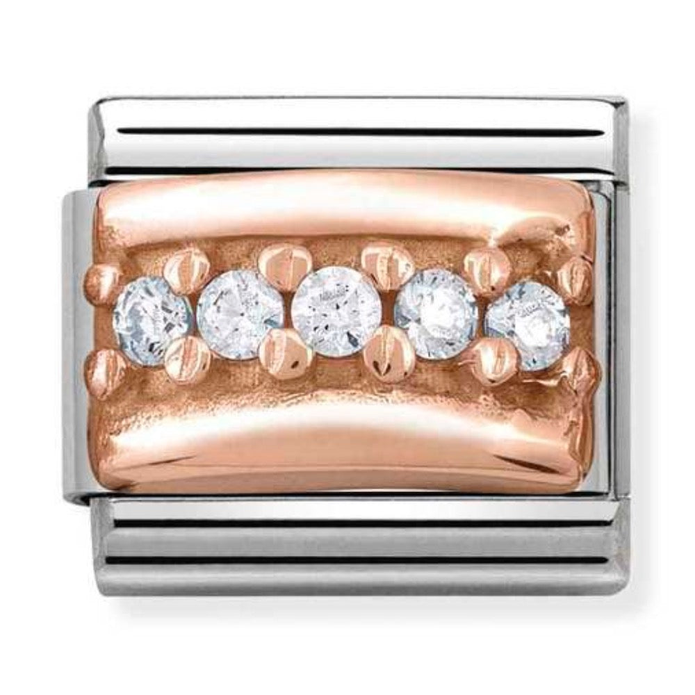 Rose Gold Raised CZ Charm
