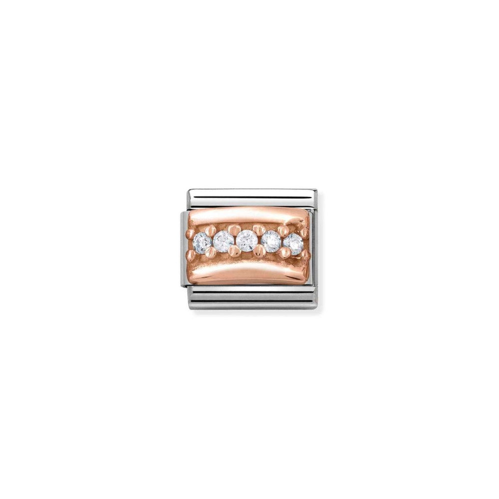 Rose Gold Raised CZ Charm