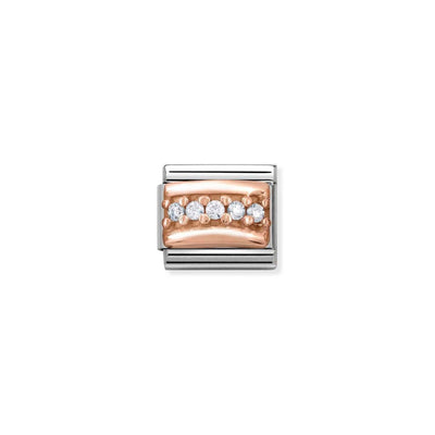 Rose Gold Raised CZ Charm