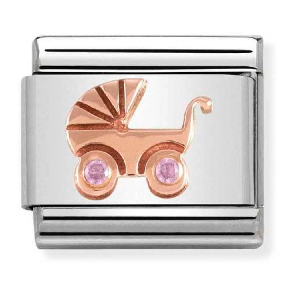 Rose Gold Pink CZ Pram