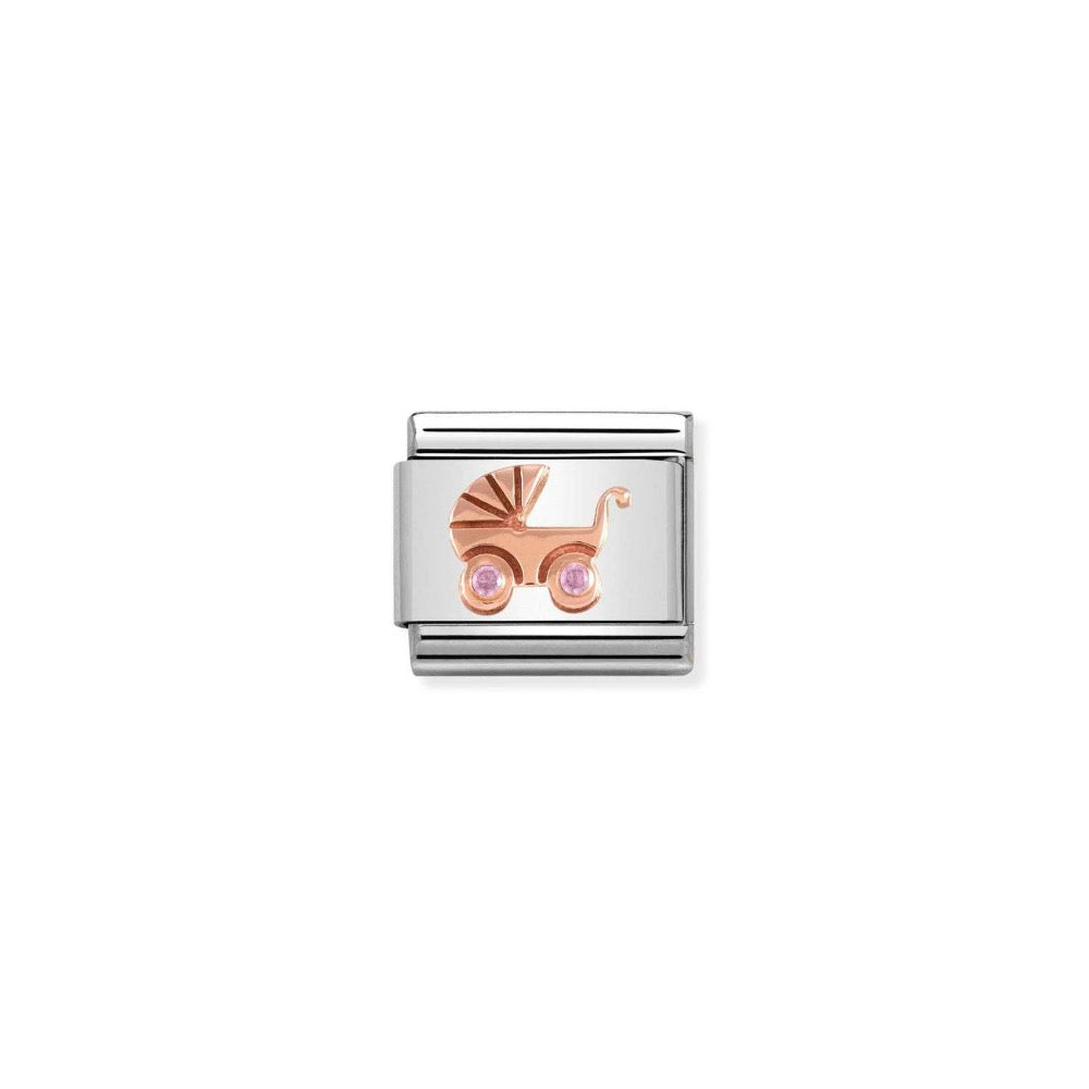 Rose Gold Pink CZ Pram