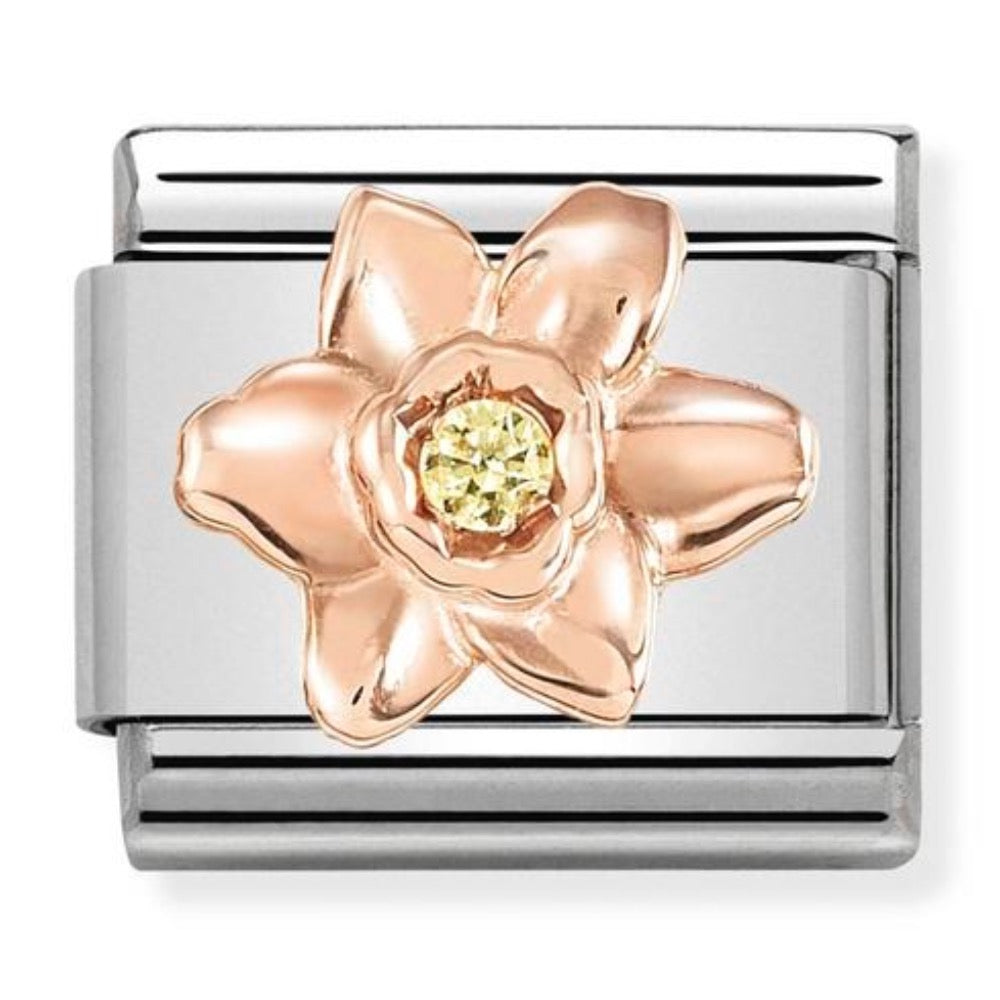 Rose Gold Daffodil Charm
