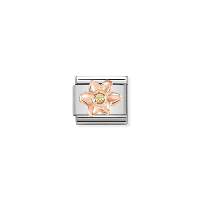 Rose Gold Daffodil Charm