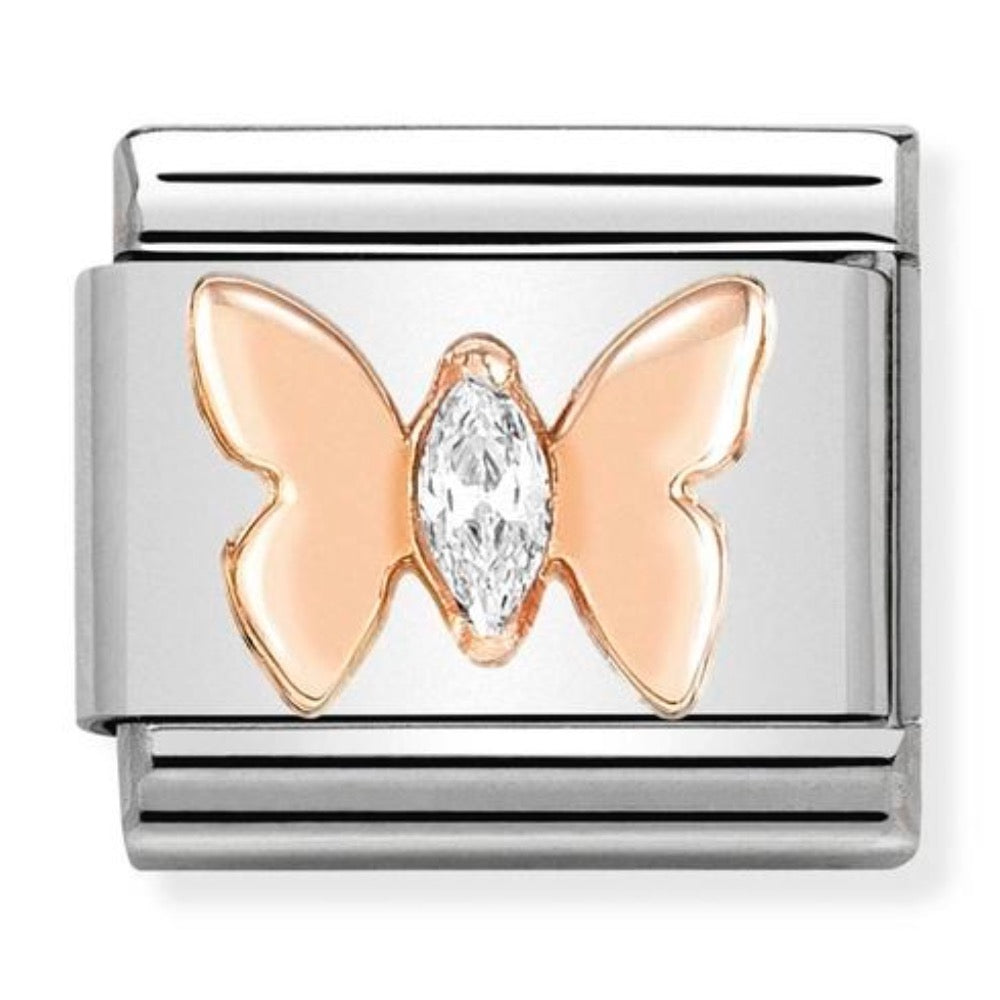 Rose Gold CZ Butterfly Charm