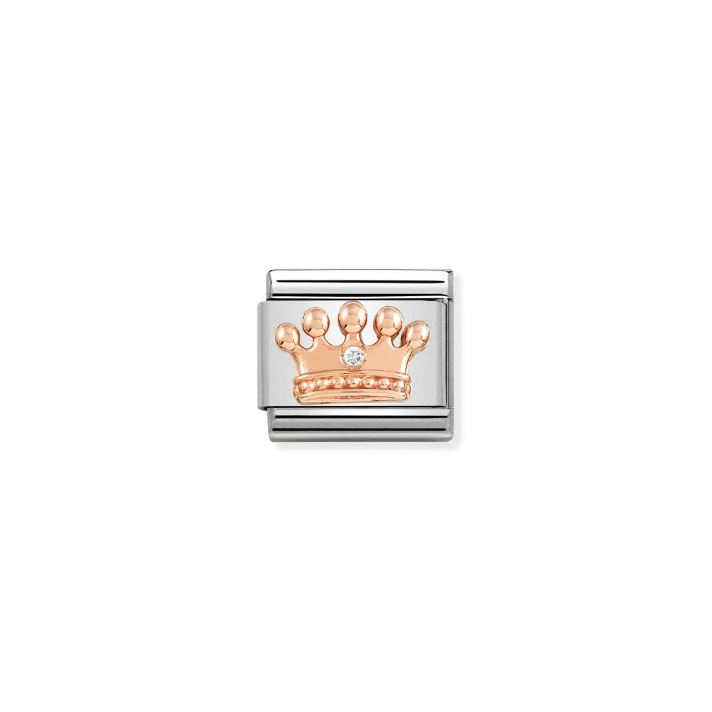 Rose Gold CZ Crown Charm