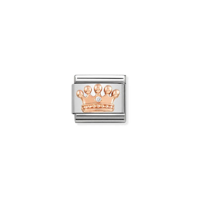 Rose Gold CZ Crown Charm