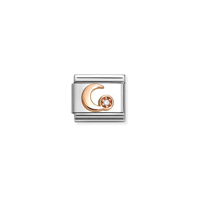 Rose Gold Moon CZ Charm