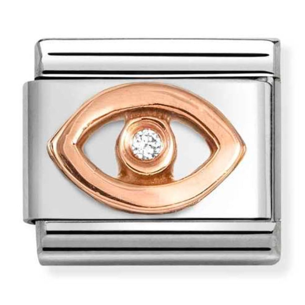 Rose Gold CZ Eye Charm