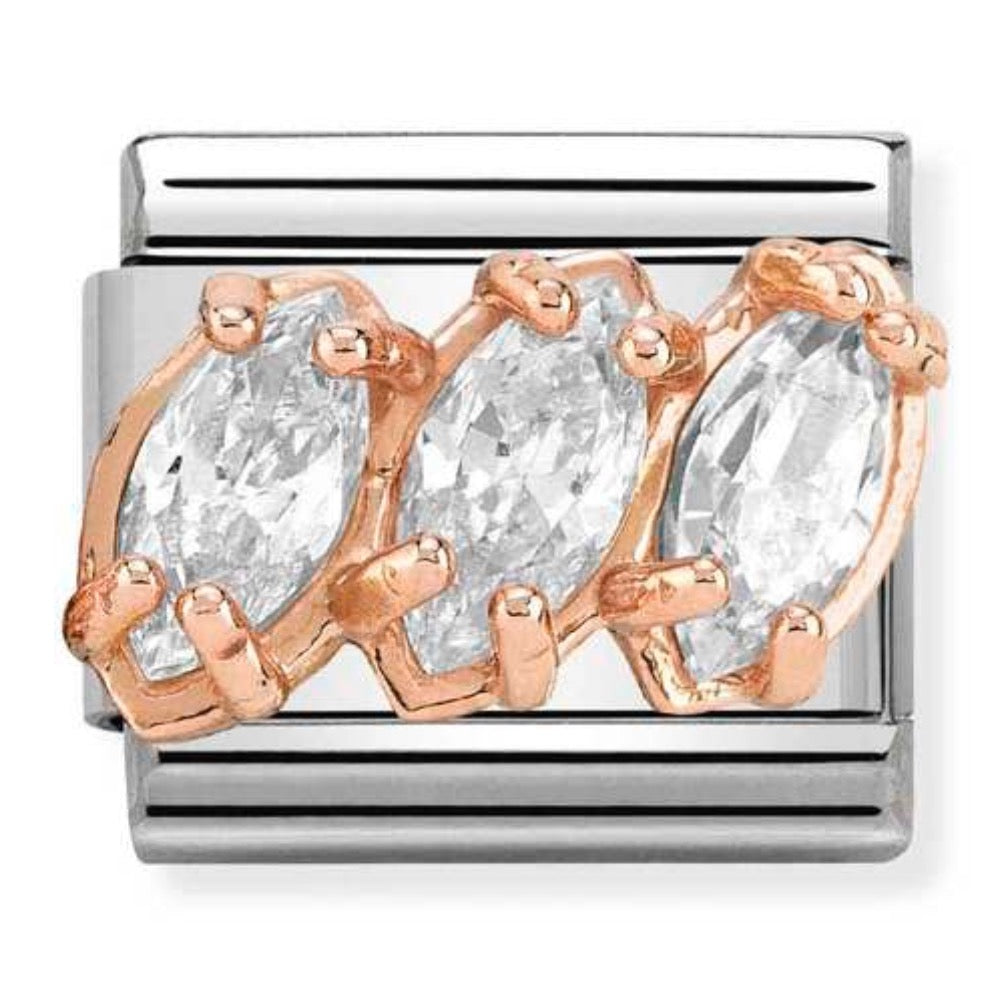 Rose Gold Trilogy Stone Charm