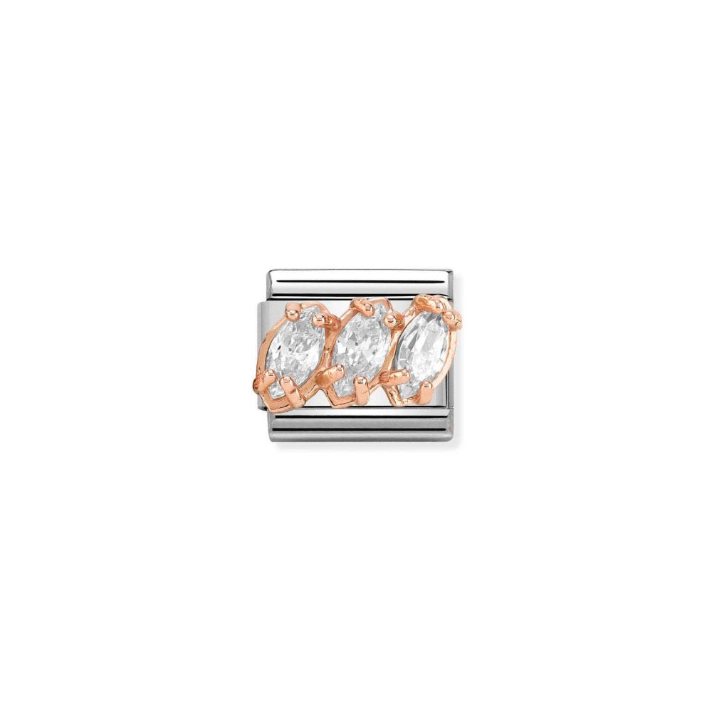 Rose Gold Trilogy Stone Charm