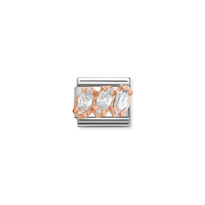 Rose Gold Trilogy Stone Charm