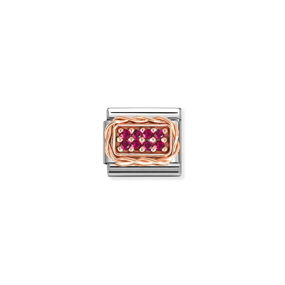 Rose Gold Red CZ Charm