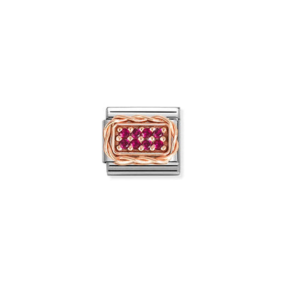 Rose Gold Red CZ Charm