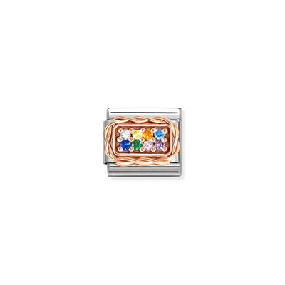 Rose Gold Rainbow CZ Charm
