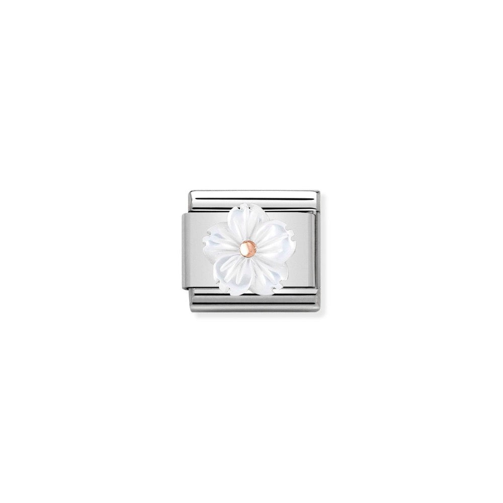 Rose Gold 3D Resin White Flower