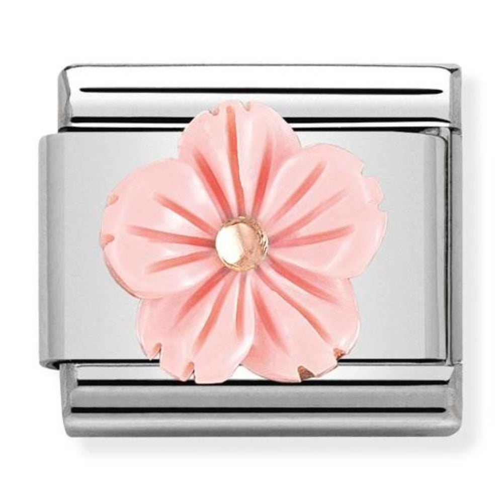 Rose Gold 3D Resin Pink Flower
