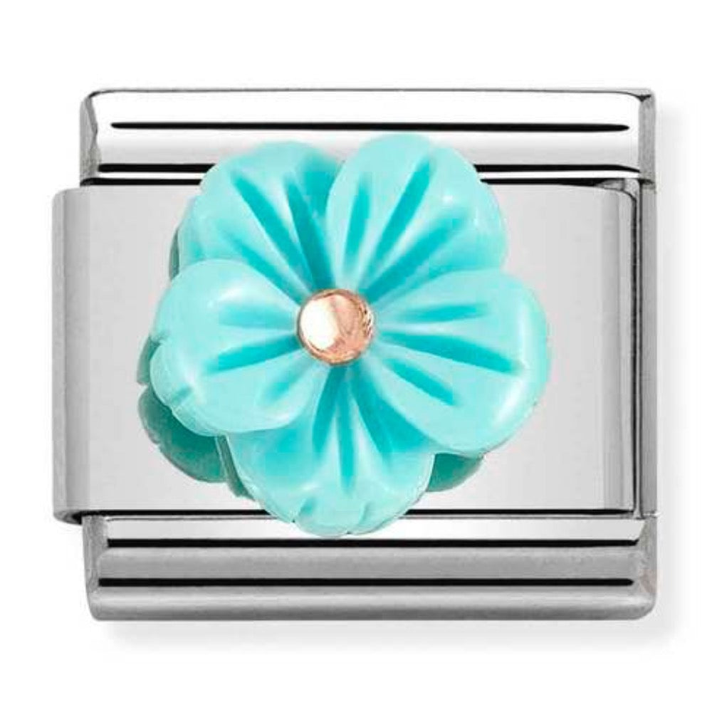 Rose Gold 3D Resin Green Flower
