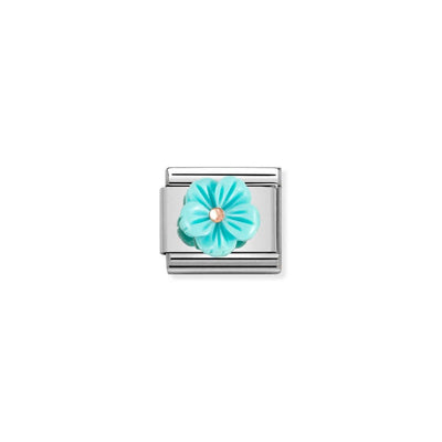 Rose Gold 3D Resin Green Flower