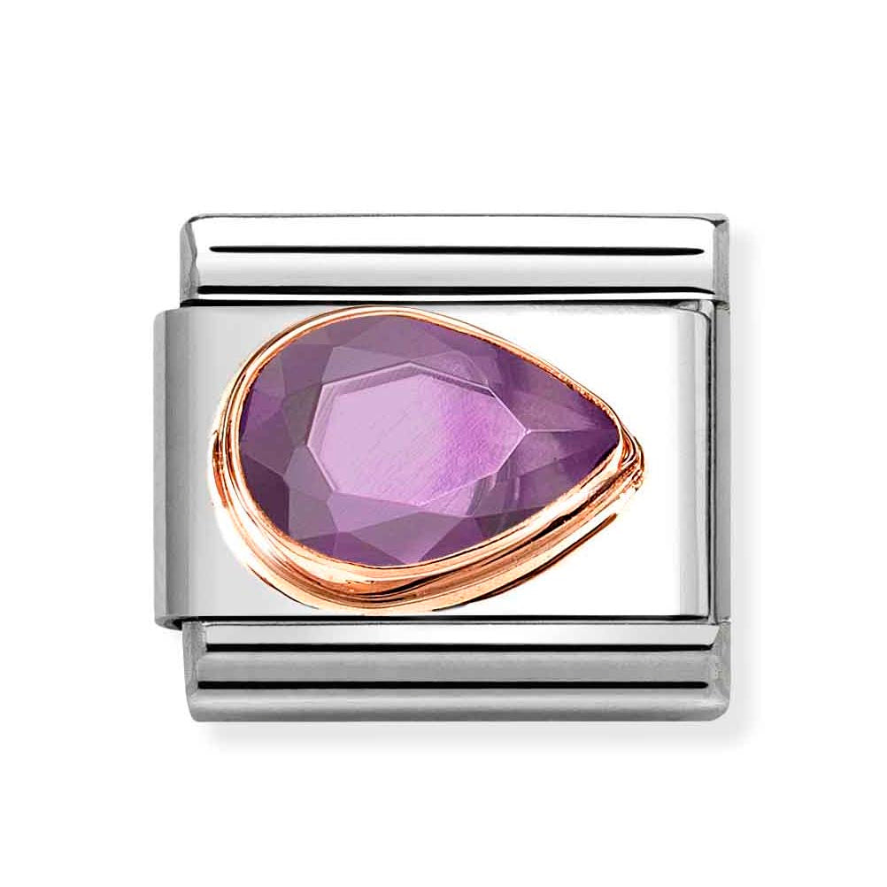 Rose Gold Stone Set Charm
