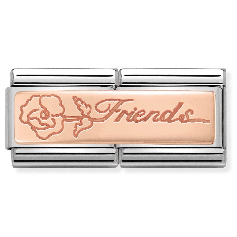 Rose Gold Double Friends Charm