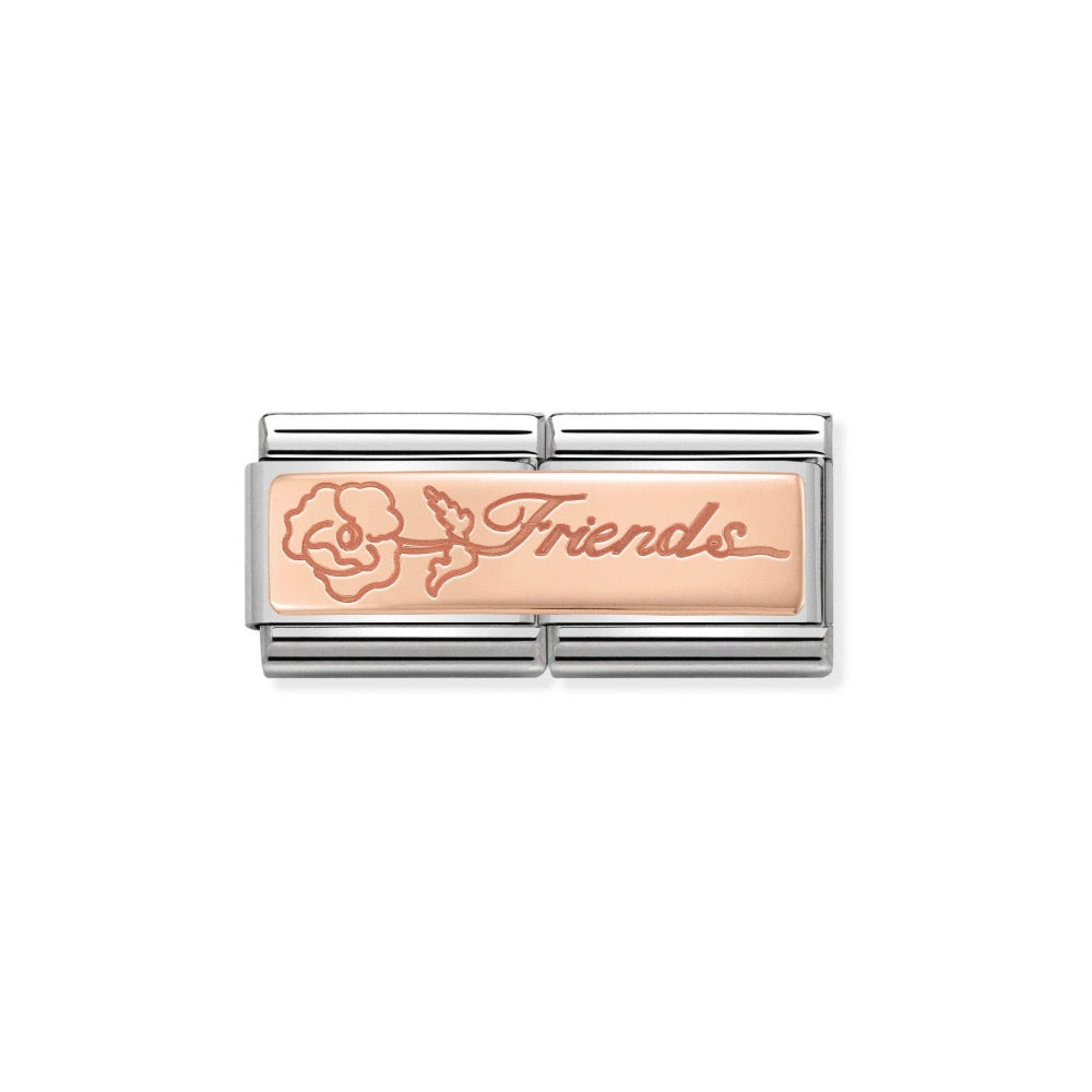 Rose Gold Double Friends Charm
