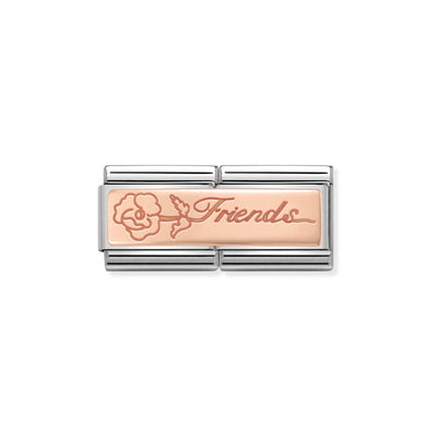 Rose Gold Double Friends Charm