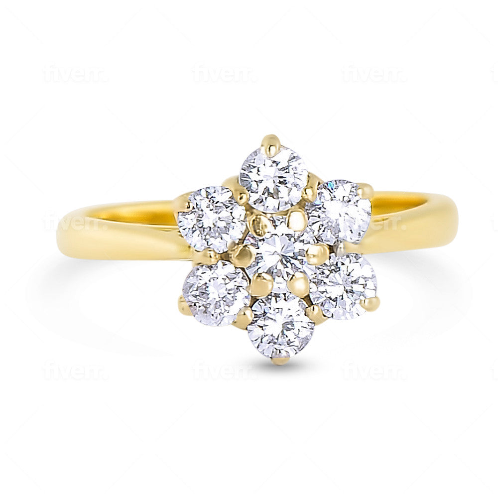 18ct Yellow Gold Flower Cluster Ring N.V. £2600