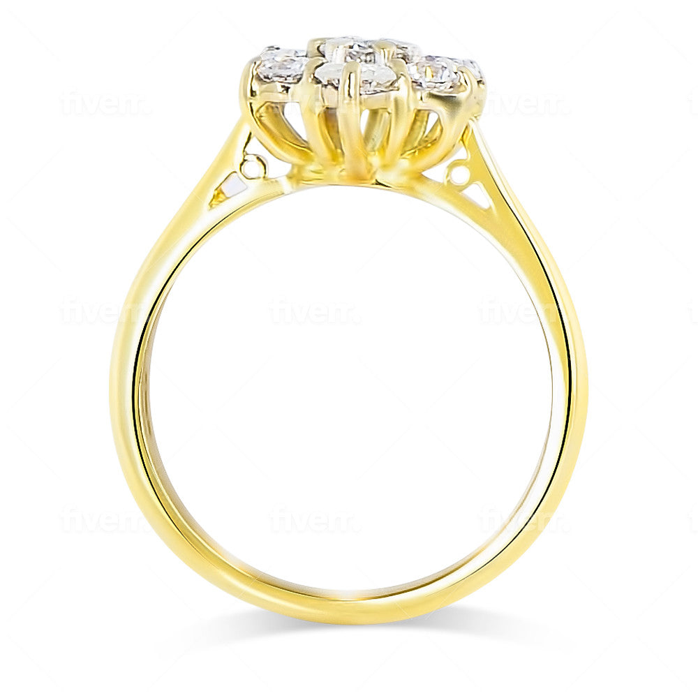 18ct Yellow Gold Flower Cluster Ring N.V. £2600