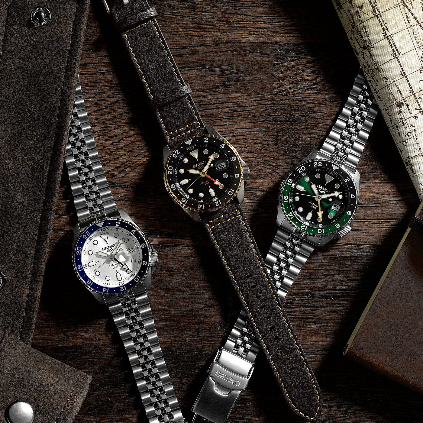 Seiko 5 Sports SKX GMT Bi-Colour Green