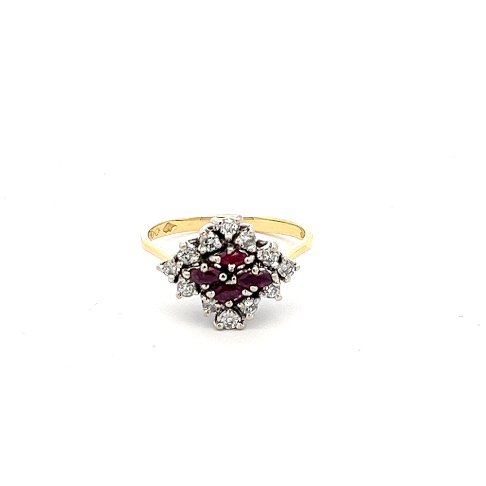 18ct Gold Solid Ruby & Diamond Ring N.V. £1400