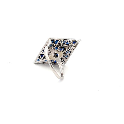 9ct Gold Fancy Style Sapp/Dia Ring N.V £1800