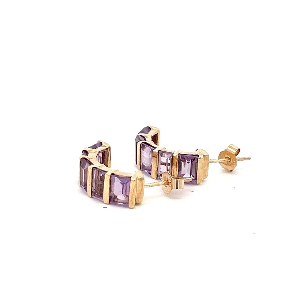 9ct Yellow Gold Amethyst Earrings N.V. £550