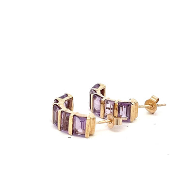 9ct Yellow Gold Amethyst Earrings N.V. £550
