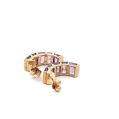 9ct Yellow Gold Amethyst Earrings N.V. £550