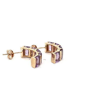 9ct Yellow Gold Amethyst Earrings N.V. £550