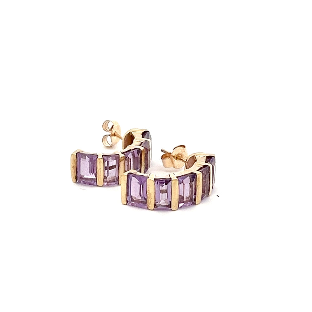 9ct Yellow Gold Amethyst Earrings N.V. £550