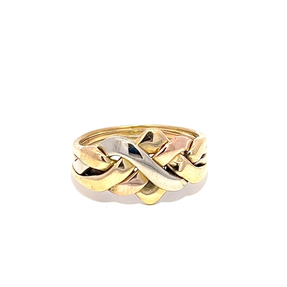 9ct Gold 3 Colour Puzzle Ring N.V. £900