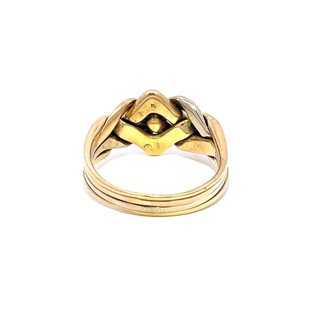 9ct Gold 3 Colour Puzzle Ring N.V. £900