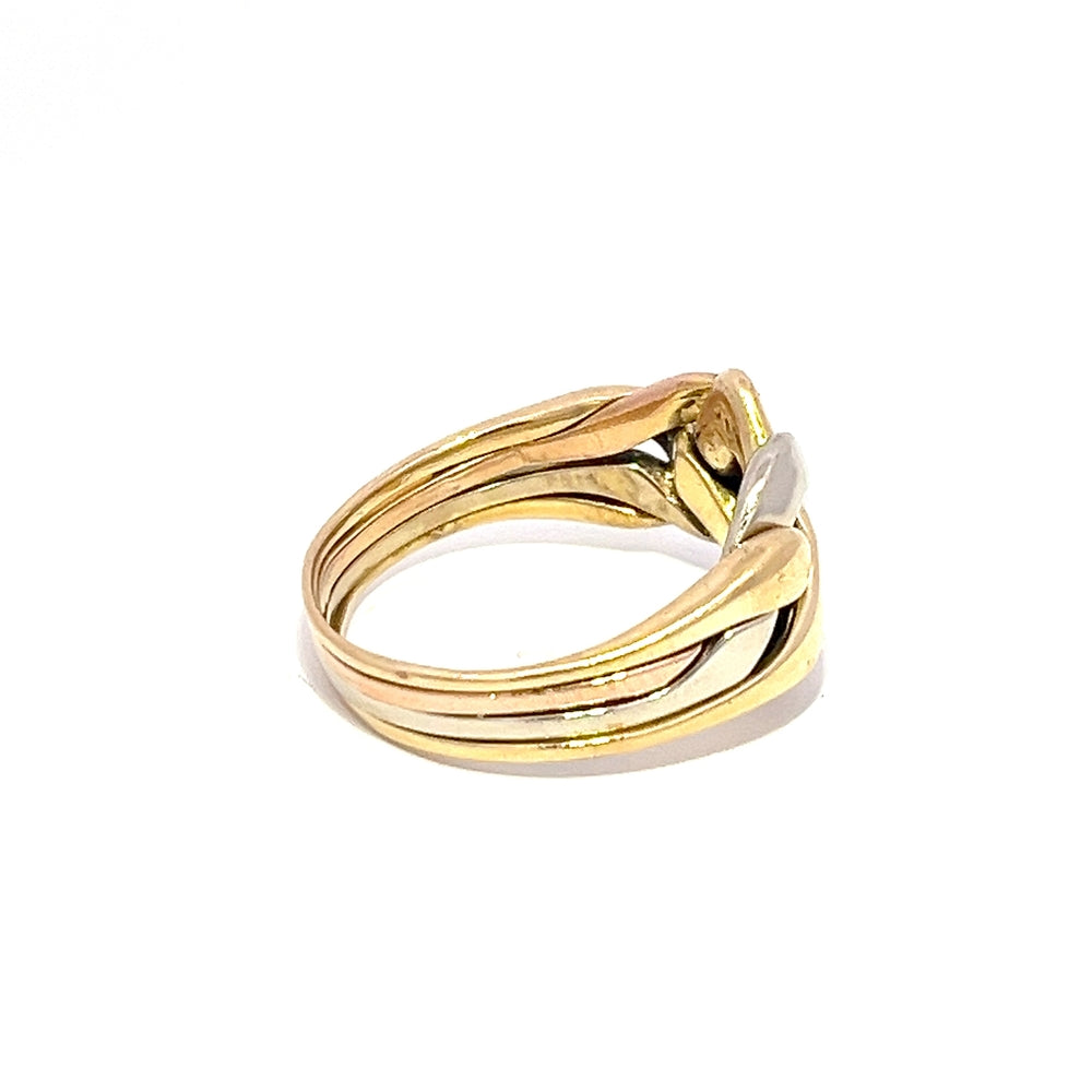 9ct Gold 3 Colour Puzzle Ring N.V. £900