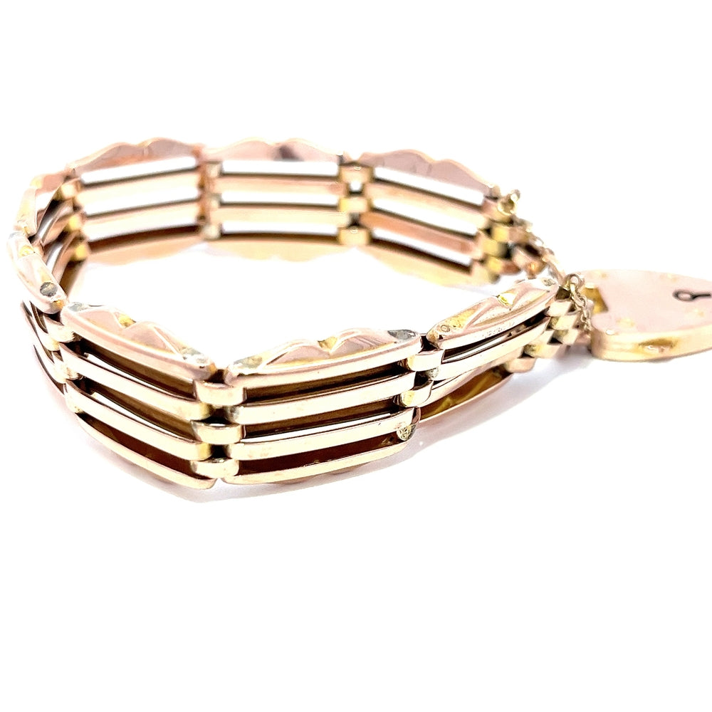 9ct Gold Fancy Style Gate Bracelet N.V. £2400