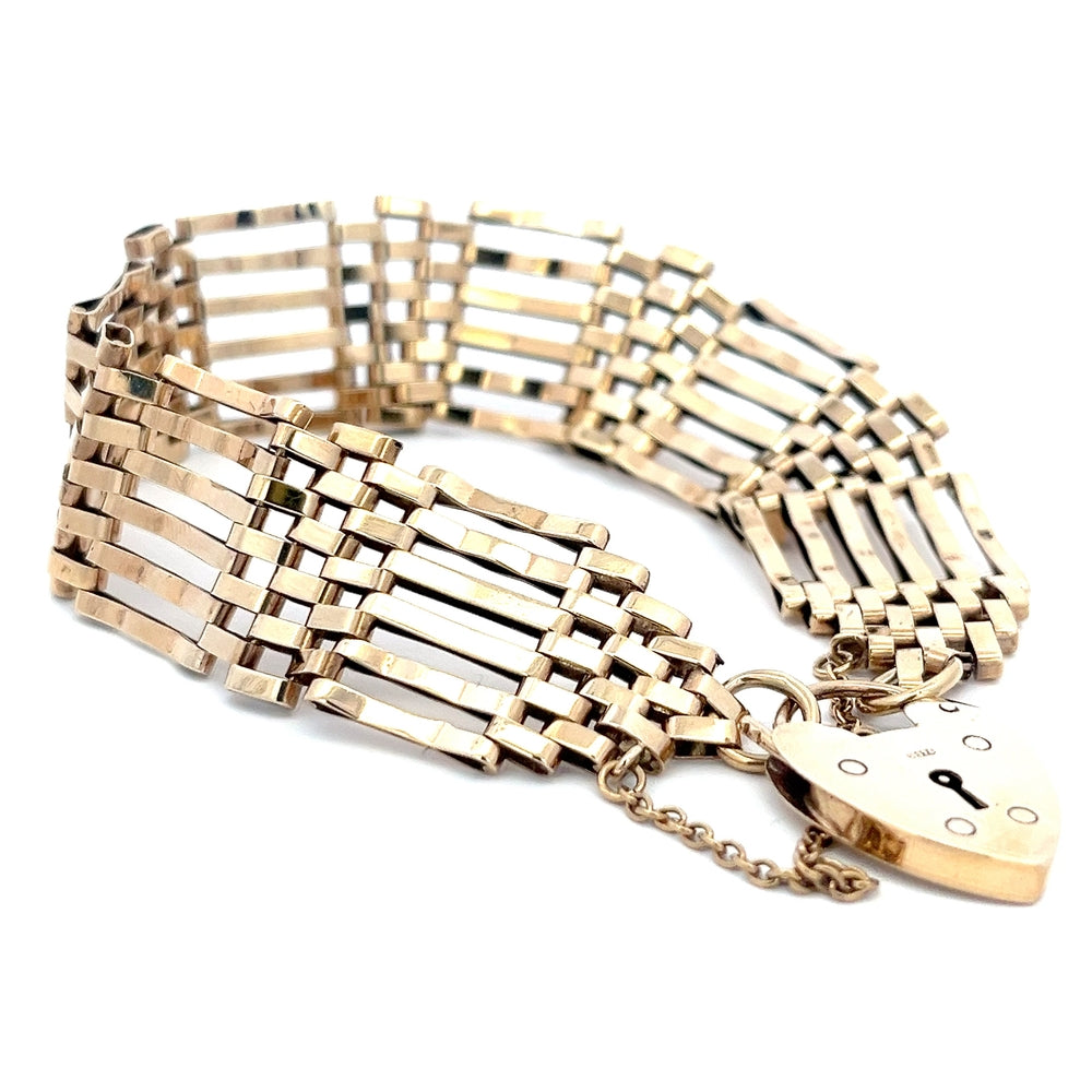 9ct Gold Wide Gate Bracelet N.V. £2400