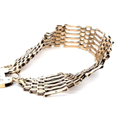 9ct Gold Wide Gate Bracelet N.V. £2400