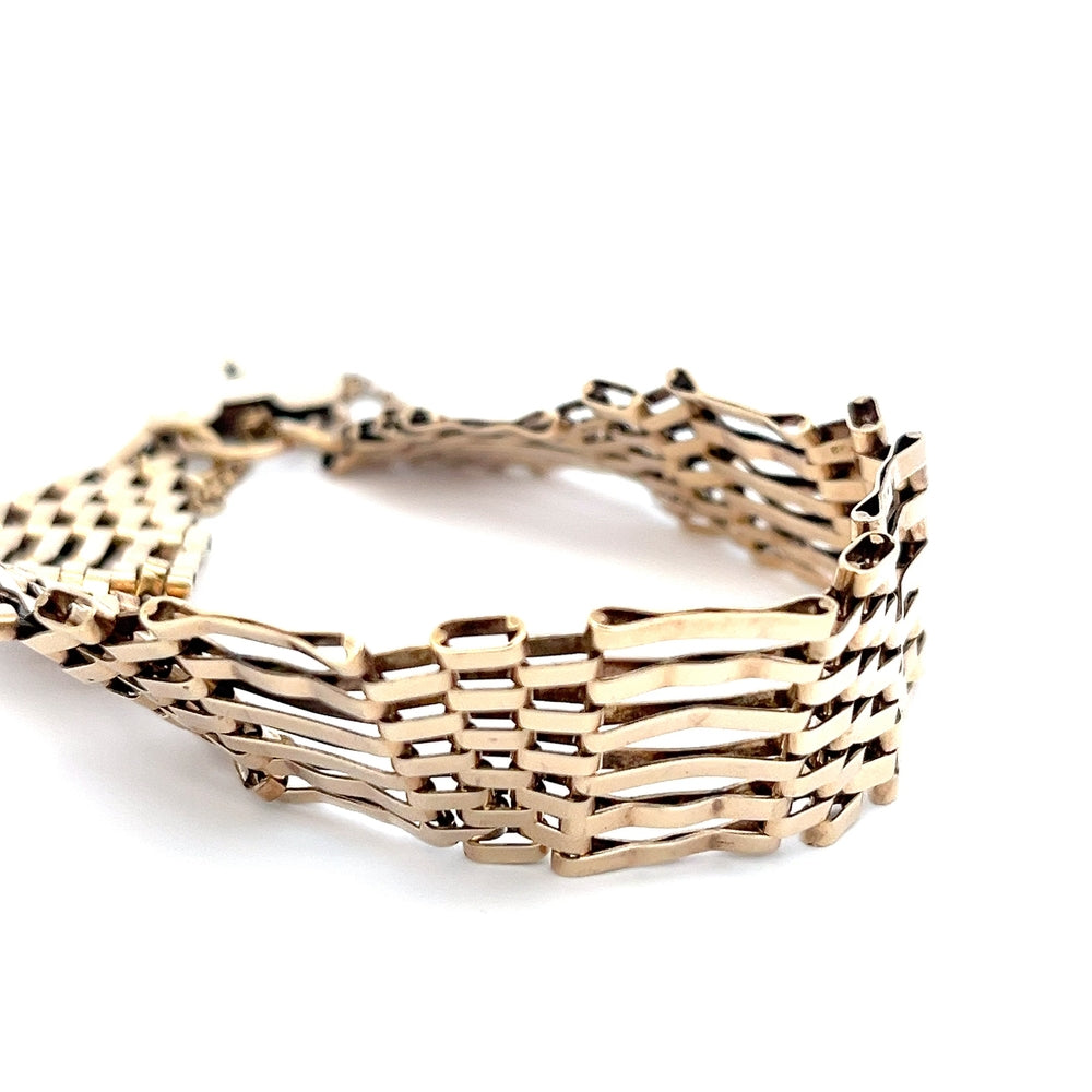 9ct Gold Wide Gate Bracelet N.V. £2400